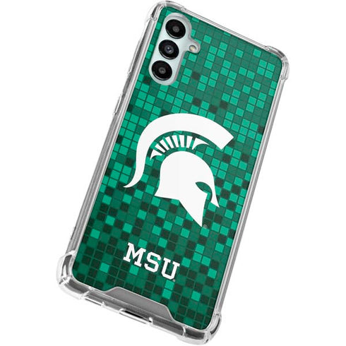 Michigan State University Spartans Digital Pixels Galaxy A15 5G Clear Case